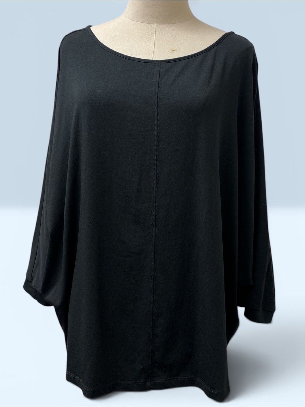 *LIKE NEW*Lands' End Black Scoop Neck Tunic Top